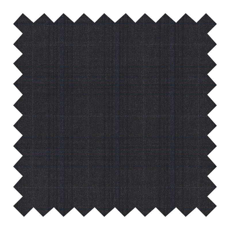 ZEGNA ELECTA 100% LANA  CAFE A CUADROS VENTANAS GRISES *