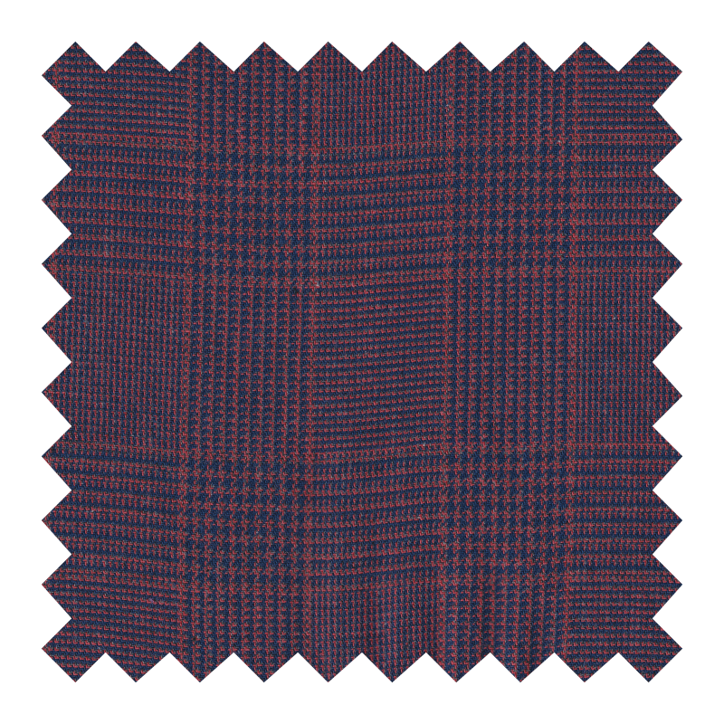 GETZNER ALGODON 100% CUADROS VINO CON AZUL