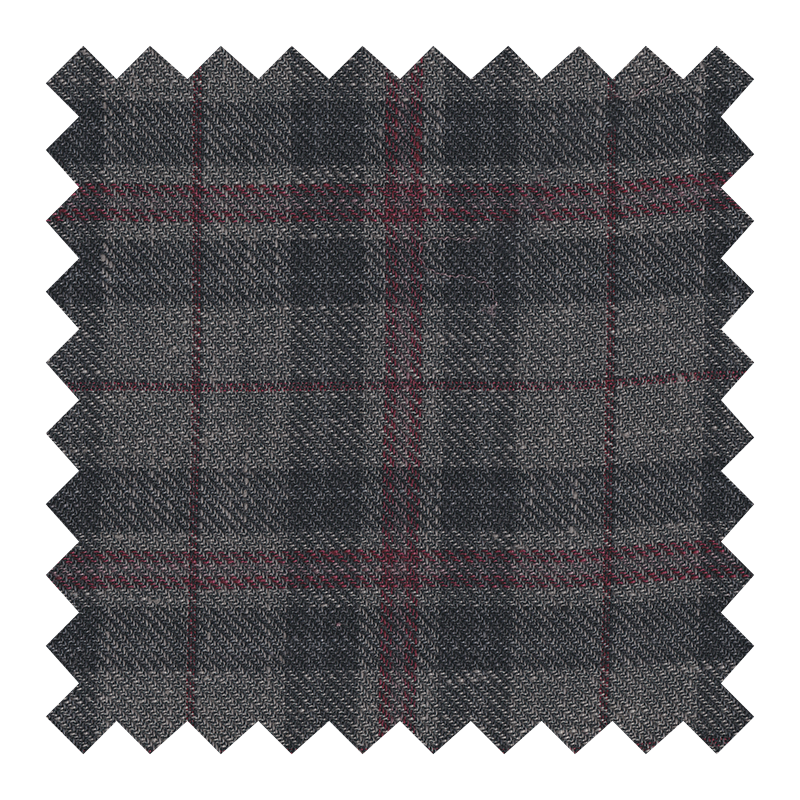 ZEGNA 49% LINO 32% LANA 19% SEDA GRIS A CUADROS (NUEVO)