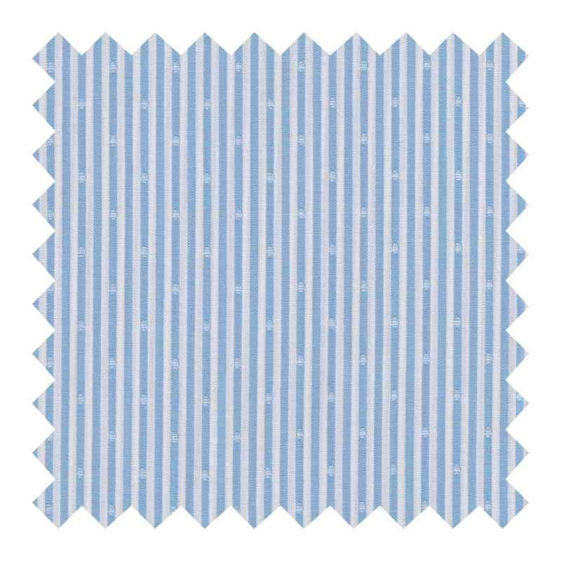 GETZNER ALGODON 100% BLANCA RAYAS AZULES CON PUNTOS