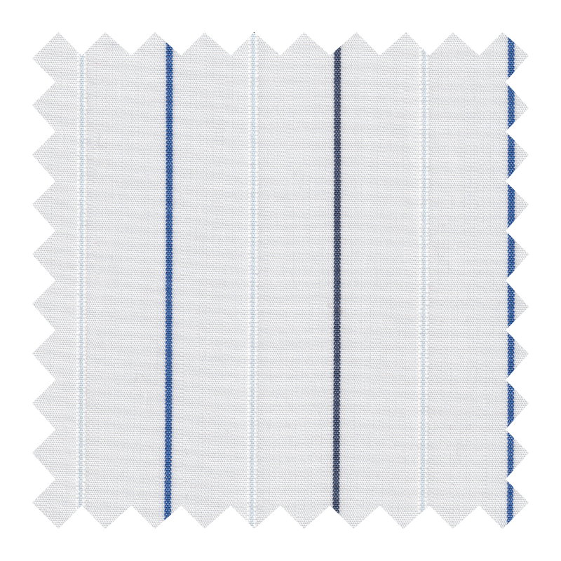 GETZNER ALGODON 100% BLANCA RAYAS AZULES Y NEGRAS (POCOS METROS N.R)