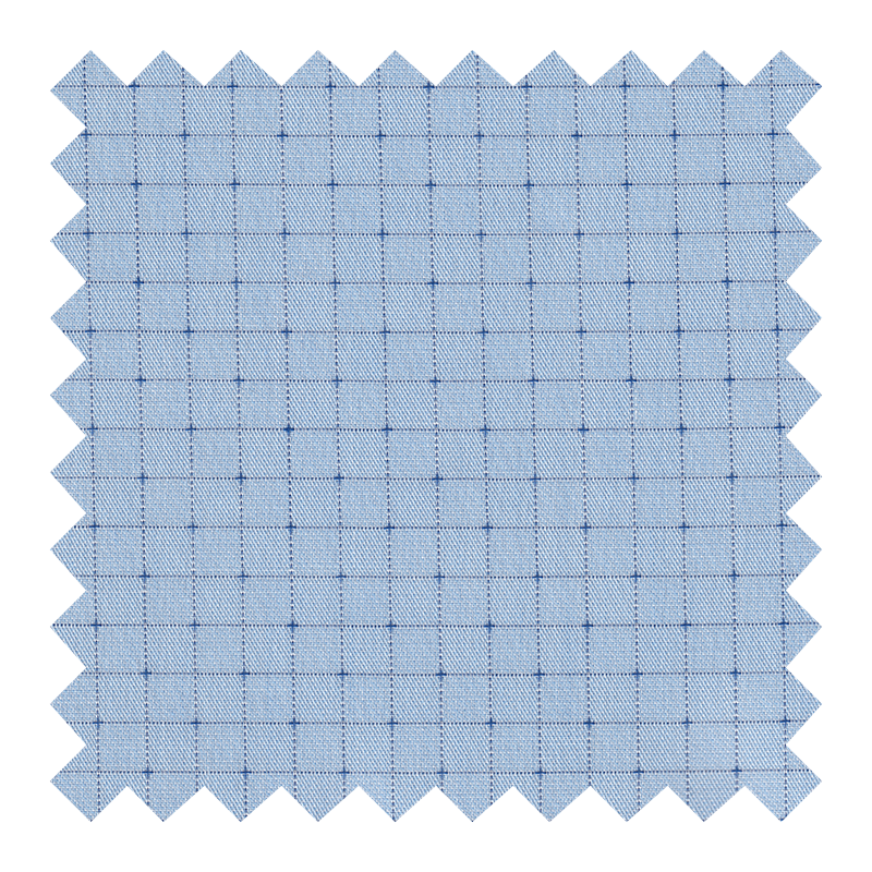 GETZNER ALGODON 100% AZUL CUADROS GRISES