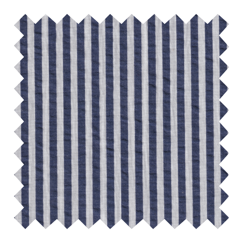 GETZNER ALGODON 100% SEERSUCKER BLANCO RAYAS AZULES