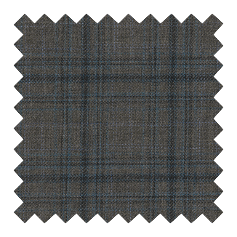 T6/1009 100% LANA VERDE CUADROS AZULES Y VERDES