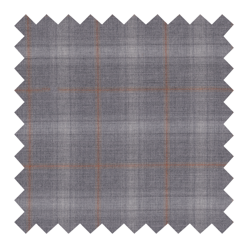 REDA 130'S 100% LANA GRIS A CUADROS VENTANAS NARANJAS
