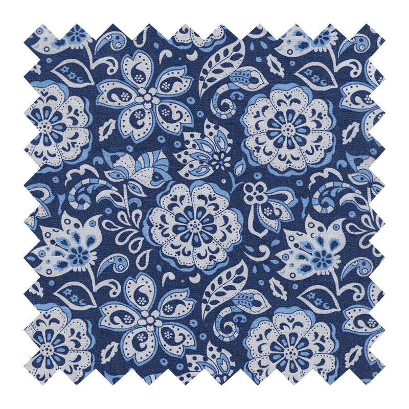 TOOTAL 100% ALGODON AZUL FLORES BLANCAS