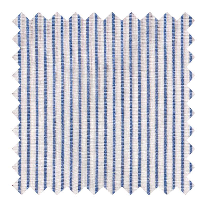 TOOTAL 55% LINO 45% ALGODON BLANCO RAYA AZUL