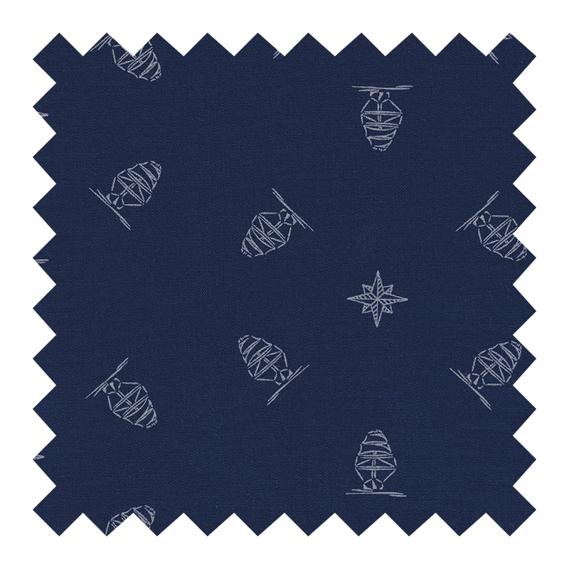 TOOTAL 100% ALGODON AZUL FIGURAS BLANCAS